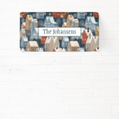 Banderoles Moderne Nordic Whimsical Scandi Winter Town Motif (Insitu)