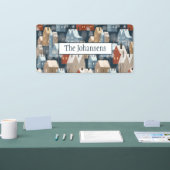 Banderoles Moderne Nordic Whimsical Scandi Winter Town Motif (Salon professionnel)