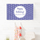 Banderoles Moderne Periwinkle Pois Joyeux anniversaire (En situation)