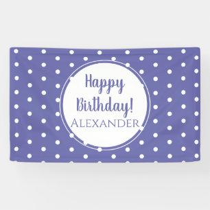 Banderoles Moderne Periwinkle Pois Joyeux anniversaire