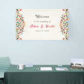 Banderoles Moderne Romantique Élégant Mariage de couronne flo (Salon professionnel)