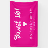 Banderoles Moderne rose sucré 16 Anniversaire (Vertical)