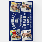Banderoles Moderne Simple Silver Blue Graduation 4 PHOTO Bann (Vertical)