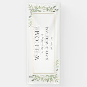 Banderoles Moderne verdure Foliage Accueil Mariage (Vertical)