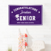 Banderoles Moderne violet blanc 2024 Graduation Party (En situation)