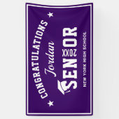 Banderoles Moderne violet blanc 2024 Graduation Party (Vertical)