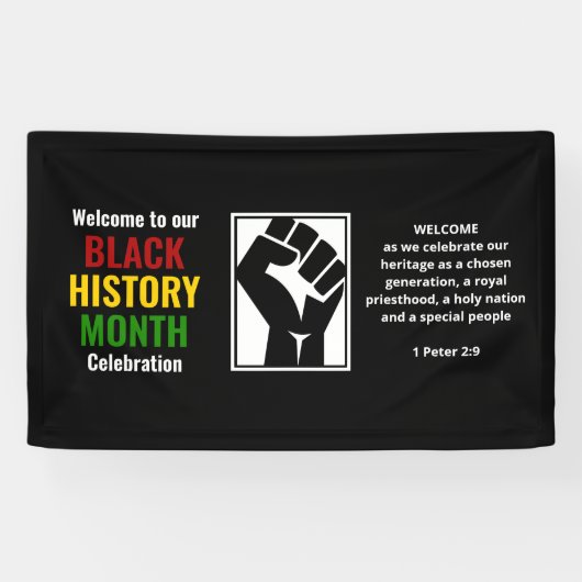 Banderoles MOIS D'HISTOIRE NOIRE Bienvenue Célébration Power  (Horizontal)