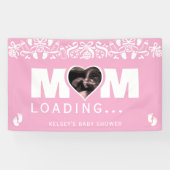 Banderoles Mom Loading Photo Ultrasound Pink Baby Shower (Horizontal)