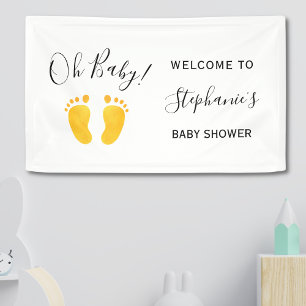 Banderoles Mon bébé Baby shower d'accueil jaune