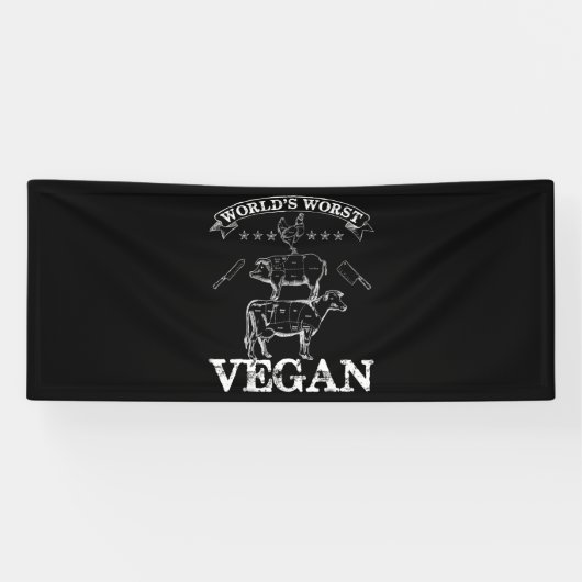 Banderoles Mondes les plus mauvais Vegan Viande BBQ poulet po (Horizontal)