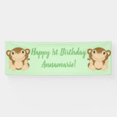 Banderoles Monkey Anniversaire Vert (Horizontal)