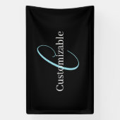 Banderoles Monogramme de script cursif éditable Noir Bleu Bla (Verticale)