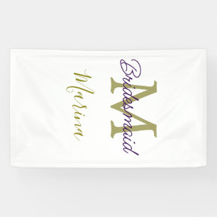 Banderoles Monogramme de tribu de mariée simple en or pour la