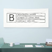 Banderoles Monogramme élégant et nom commercial (ou autre tex (Salon professionnel)