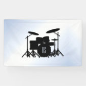 Banderoles Monogramme Ensemble à tambour Accent bleu (Horizontal)