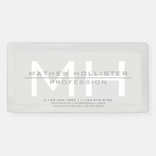 Banderoles Monogrammé Hommes, Gris Affaires