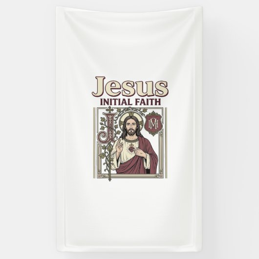 Banderoles Monogramme initial de Jésus Foi Monogramme initial (Vertical)