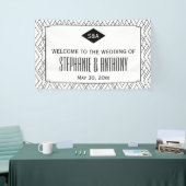 Banderoles Monogramme Mariage Art déco noir et blanc (Salon professionnel)