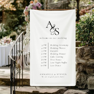 Banderoles Monogramme, Mariage, Bienvenue et ordre de l'événe