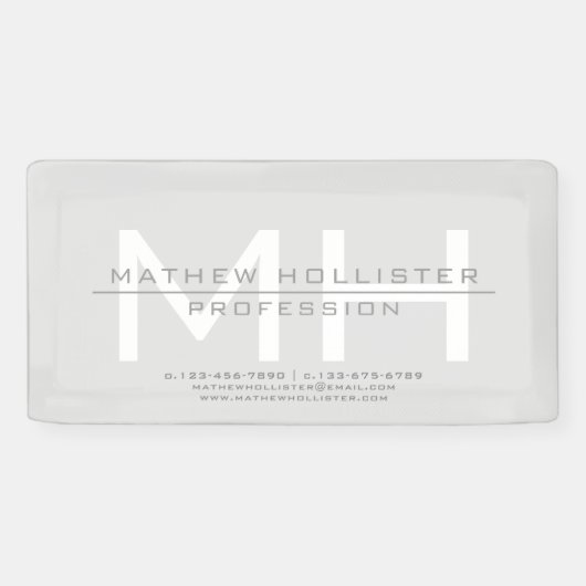 Banderoles Monogramme masculin, affaires grises (Horizontal)