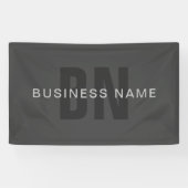 Banderoles Monogramme moderne gris foncé modifiable Modèle de (Horizontal)