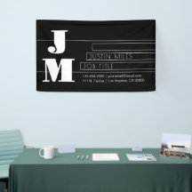 Monogramme noir et blanc rétro-moderne personnalis