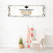 Banderoles Monogramme Noir, Or, Blanc Art Déco Mariage (En situation)