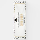 Banderoles Monogramme Noir, Or, Blanc Art Déco Mariage (Vertical)