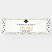Banderoles Monogramme Noir, Or, Blanc Art Déco Mariage (Horizontal)