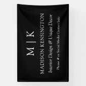 Banderoles Monogramme ou ajouter un logo Business Black Outdo (Verticale)