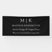 Banderoles Monogramme ou ajouter un logo Business Black Outdo (Horizontal)