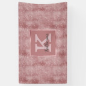 Banderoles Monogramme Rose d'or de la fillette Dusty Nom (Vertical)