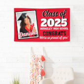 Banderoles Monogramme rouge et noir et diplôme photo (En situation)