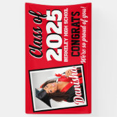 Banderoles Monogramme rouge et noir et diplôme photo (Vertical)