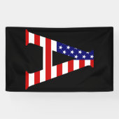 Banderoles Monogramme superposé sur le drapeau américain (v)  (Horizontal)