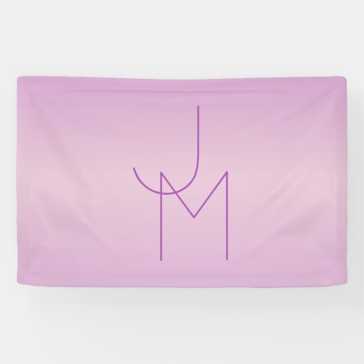 Banderoles Monogramme superposé unique | Lavande rose tendre (Horizontal)
