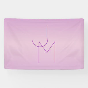 Banderoles Monogramme superposé unique Rose lilas doux