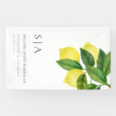 Banderoles Monograms Lemon Citrus Branch Greenery Wedding  (Horizontal)