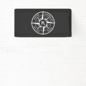 Banderoles Monographie d'emblème de compas noir et blanc (Insitu)