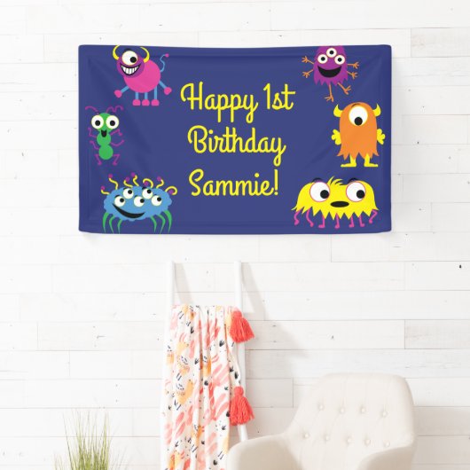 Banderoles Monster Cute Funny Anniversaire Thème de fête (En situation)