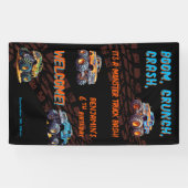 Banderoles Monster Truck Bash Boy 6e fête d'anniversaire (Horizontal)