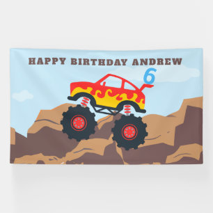 Banderoles Monster Truck Boy fête d'anniversaire