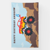 Banderoles Monster Truck Boy fête d'anniversaire (Verticale)