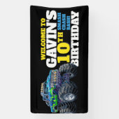 Banderoles Monster Truck Cool Bleu 10e anniversaire Custom Vi (Verticale)