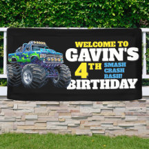 Monster Truck Cool Bleu 4e anniversaire Personnali