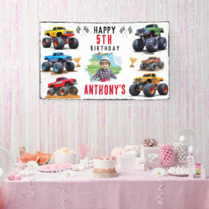 Banderoles Monster Truck Team Anniversaire Fête Invitation