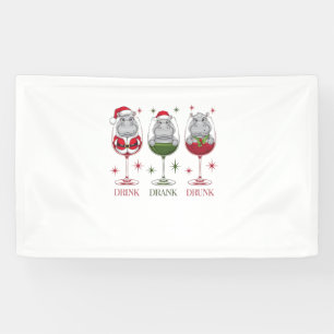 Banderoles Moo-deng Boire Boire Verres ivres Noël Bébé