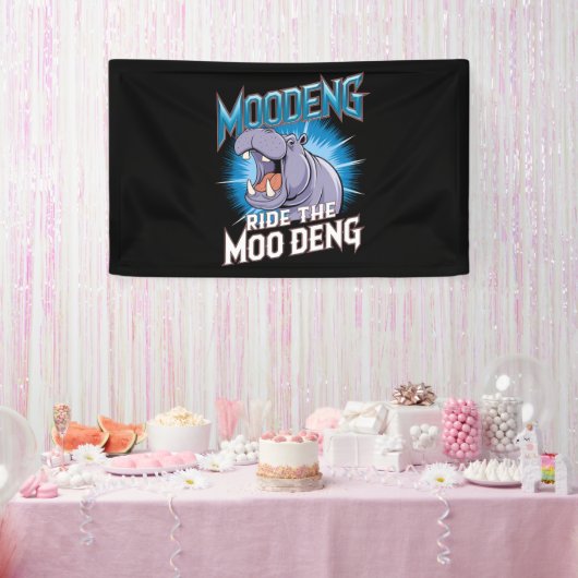 Banderoles MOO DENG Hippo Ride Le MOO DENG (Fête)