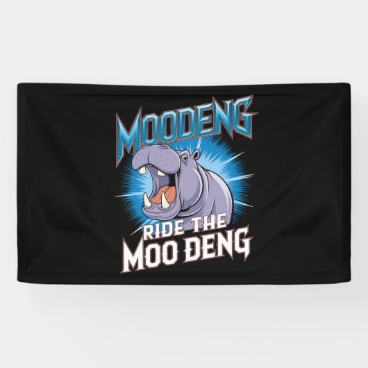 Banderoles MOO DENG Hippo Ride Le MOO DENG (Horizontal)