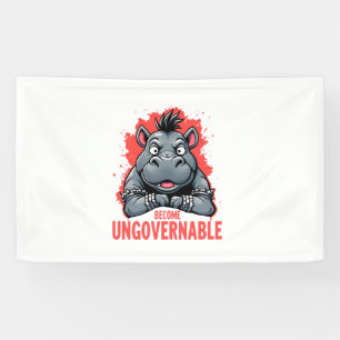 Banderoles Moo Deng Red Punk Grunge Pygmy Hippo Devenir Ungov